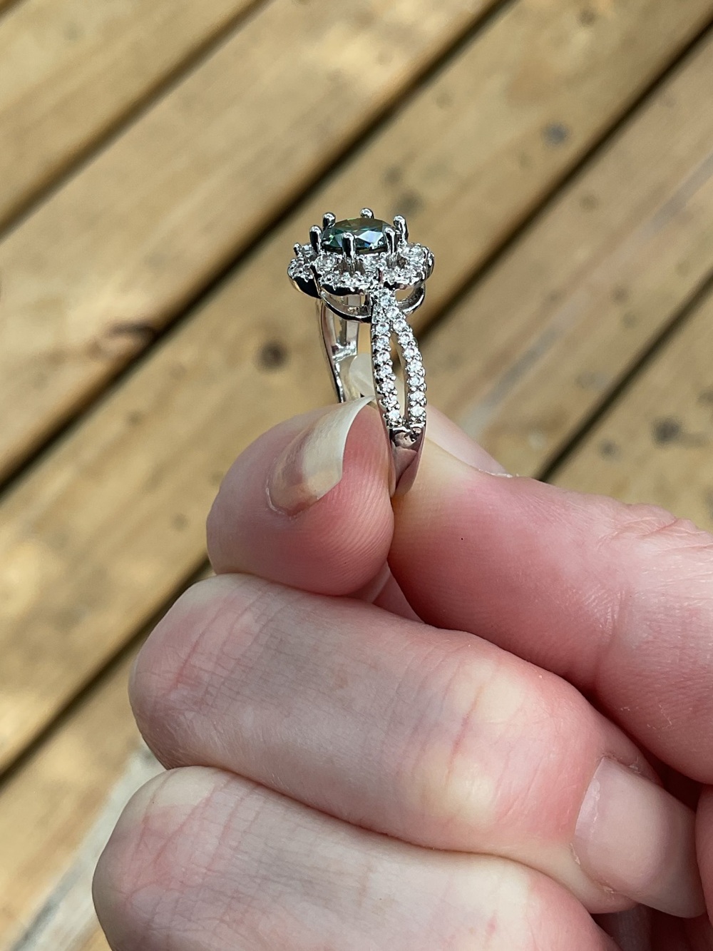 1 Ct Genuine Green Moissanite Halo Ring NWT | GRA Certified | Size 7 | Stunning - Picture 9 of 15